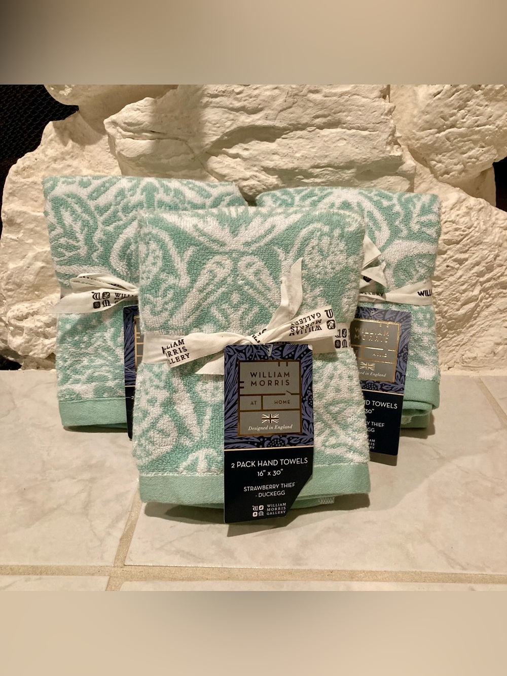 NWT William Morris at home brand : 3 packages of 100% cotton hand towels